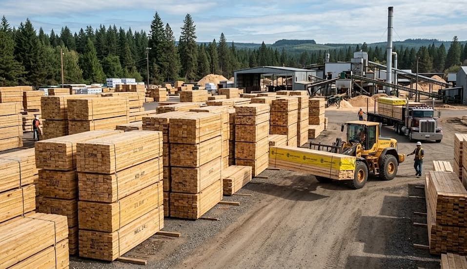 Reclaimed lumber products at Lumber Minneapolis yard
