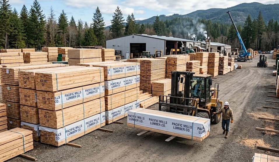Lumber Minneapolis team working with reclaimed wood at the Roseville yard